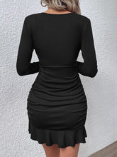 Elegant Plain Bodycon Deep V Neck Dress